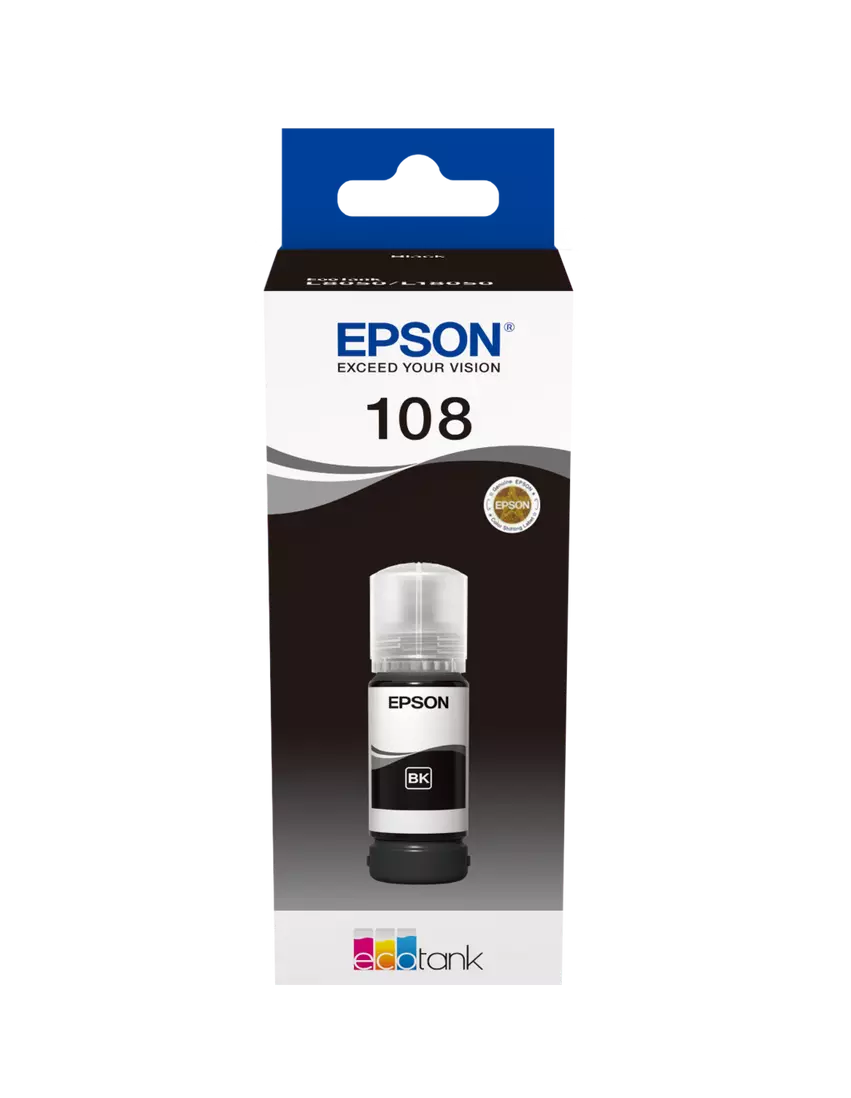 Epson Original Ink Black 108 C13T09C14A 70ml EcoTank L8050/L18050 - S-Tech