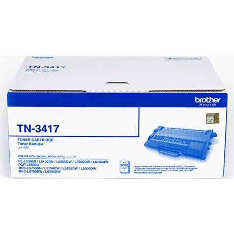 Brother Toner Original Black TN-3417 HL-L5100/5200/L5900/6200/6400/5755/6700/6900 - S-Tech