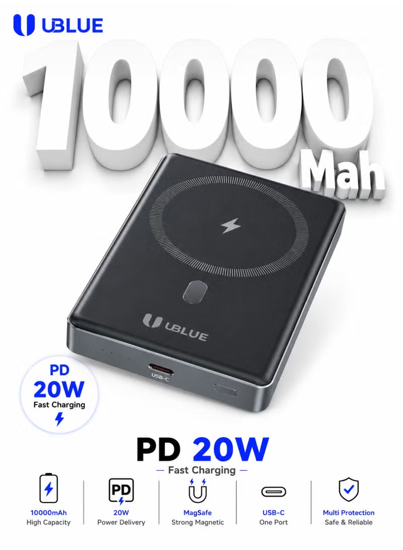 UBlue Wireless Power Bank 10000mAh,Ultra-Slim Portable Charger(PBWL001-GRY)
