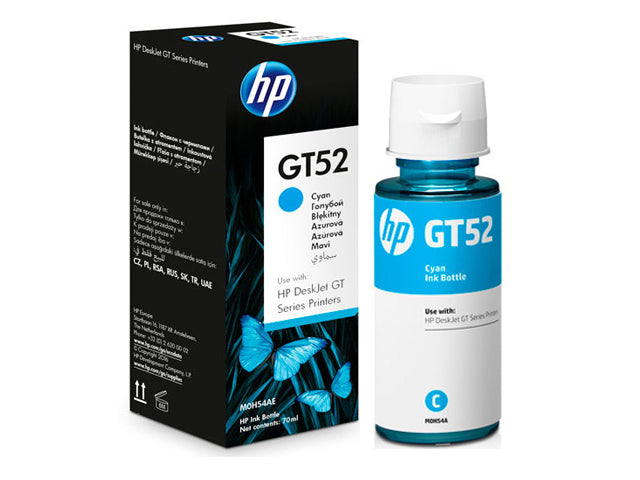 زجاجة حبر HP Ink أصلية باللون السماوي GT52/M0H54AE سعة 70 مل