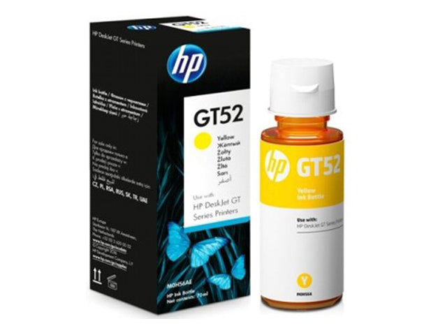 زجاجة حبر HP Ink الأصلية باللون الأصفر GT52/M0H56AE سعة 70 مل