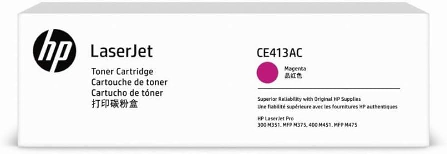 علبة حبر HP Toner Magenta 305AC/CE413AC باللون الأبيض