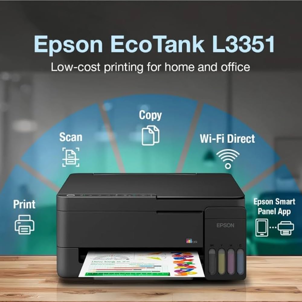 Epson Printer EcoTank Home L3351,Print, copy, scan with Wi-Fi