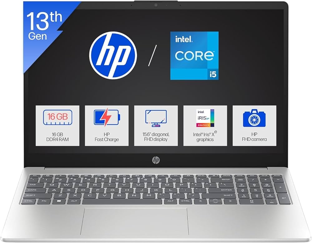 HP Laptop 15 (Sebastian 23C1) | Intel Core i5-1334U | 15.6" FHD IPS | 8GB DDR4 | 512GB SSD | Intel UHD Graphics | FreeDOS | Natural Silver | 1-Year Warranty