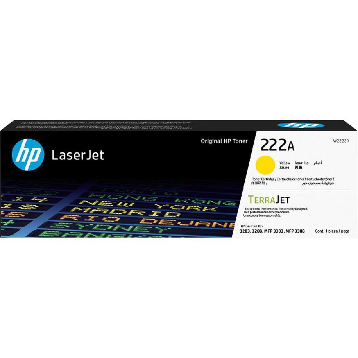 HP Toner Original 222A/W2222A Yellow 3203/3288/mfp 3303/mfp 3388  Yiled 1200 page