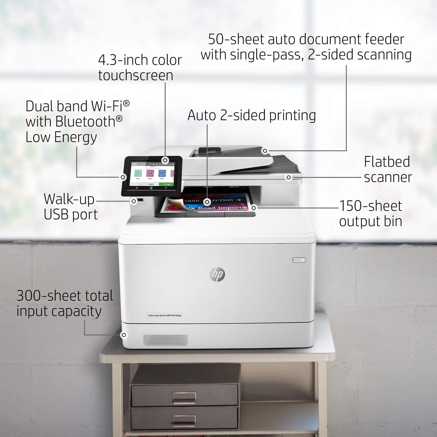 طابعة HP Color LaserJet Pro MFP M479FDW / W1A80A