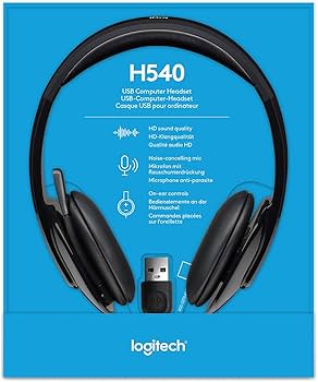 LOGITECH H540 Stereo Wired Headphones With Mic, Noise-cancelling,usb,pc,laptop,black