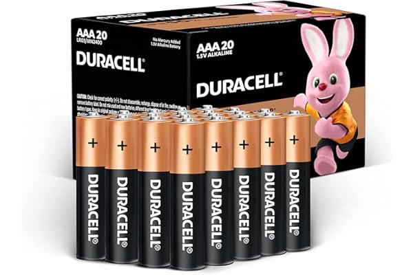 Duracell - AAA 1.5V Alkaline LR03 / MN2400 Batteries Long Lasting Power - Pack of 20-10 Years Shelf Life