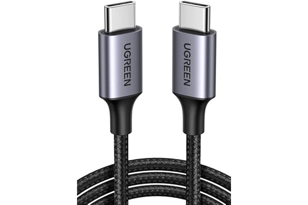 UGREEN USB C Cable, Nylon-Braided USB-C to USB-C 2.0 Cable (C to C) Compatible for iPhone 15/15 Plus/15 Pro/15 Pro Max, iPad Pro/Air/mini 6, MacBook Pro/Air, Galaxy S23, Huawei P60, Xiaomi, etc-1M