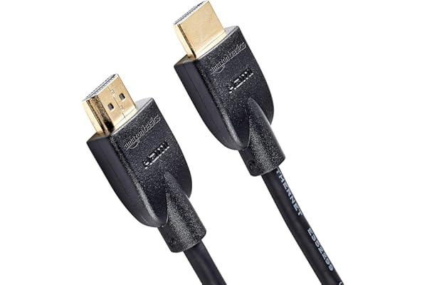 Amazon Basics HDMI Cable, 18Gbps High-Speed, 4K@60Hz, 2160p, Ethernet Ready, 6 Foot (2M), Black