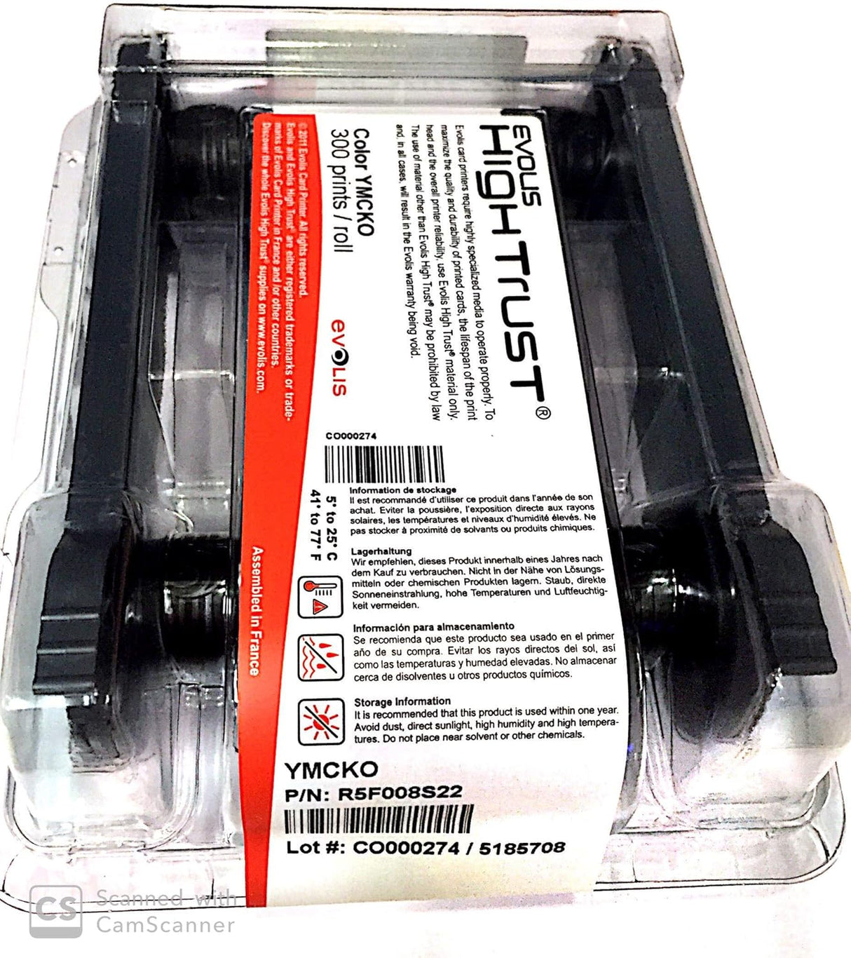 Evolis Ribbon Original Color High Trust Ymcko R5F008EA