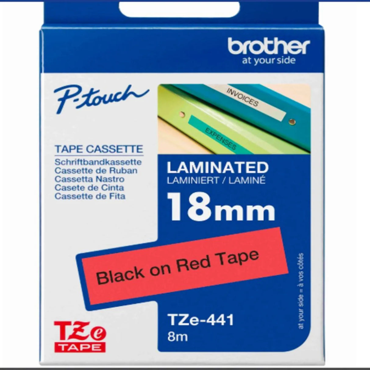 Brother Tape 18mm Black/ Red - 8VA91490321 - TZE-441