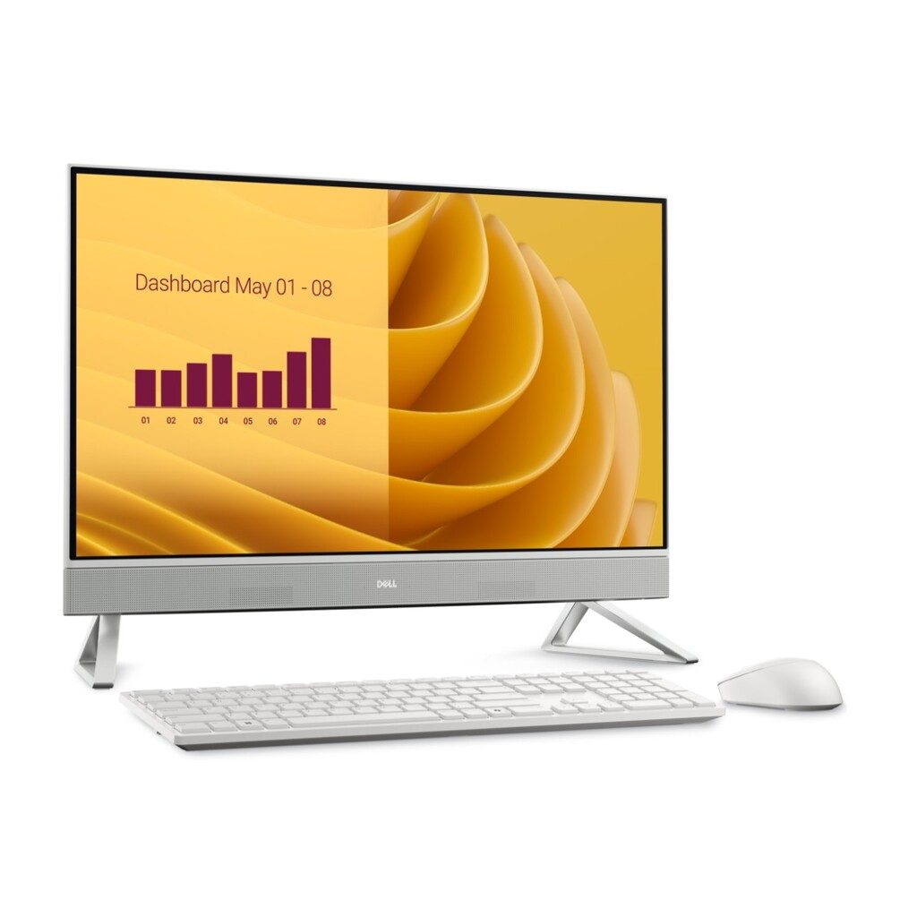 Dell Pc All-in-One 24" FHD Touch | Intel Core 7-150U | 16GB RAM, 1TB SSD, Intel Graphics,Windows 11 Pro | Wireless Arabic/English Keyboard | White