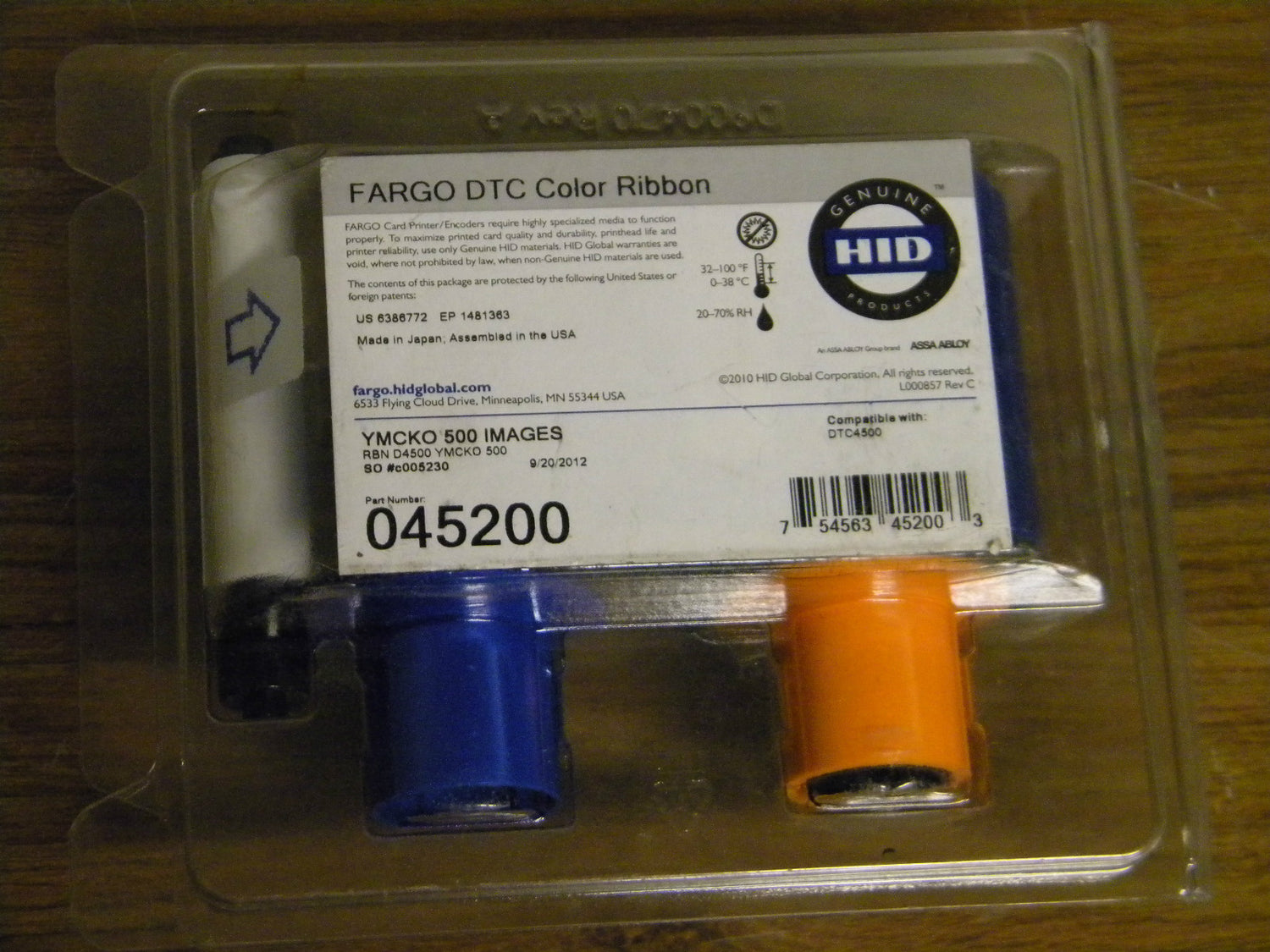 Fargo Ribbon Original 045200 YMCKO 500 IMG DTC4500