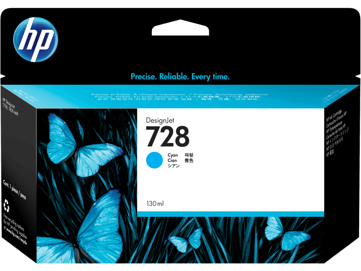 حبر أصلي HP 738/498N5A-130ML Cyan للطابعات T850/T950