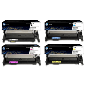 مجموعة حبر HP الأصلية متعددة الاستخدامات 117A (W2070A وW2071A وW2072A وW2073A) 150/178/179