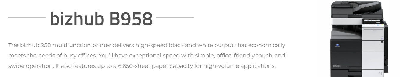 كونيكا مينولتا ناسخة BH B958+RU-515+FINISHER-FS536+TONER TN-912