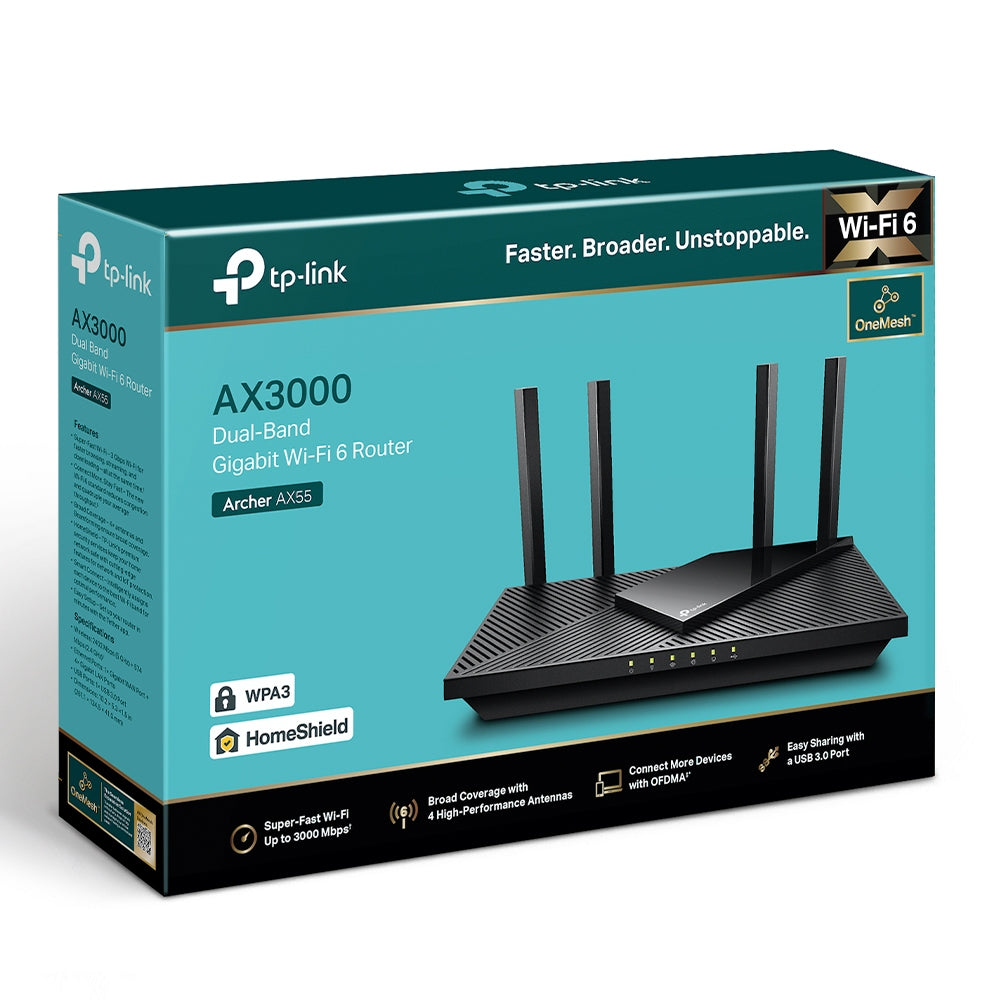 راوتر TP-Link Archer AX55 Pro AX3000 ثنائي النطاق Wi-Fi 6