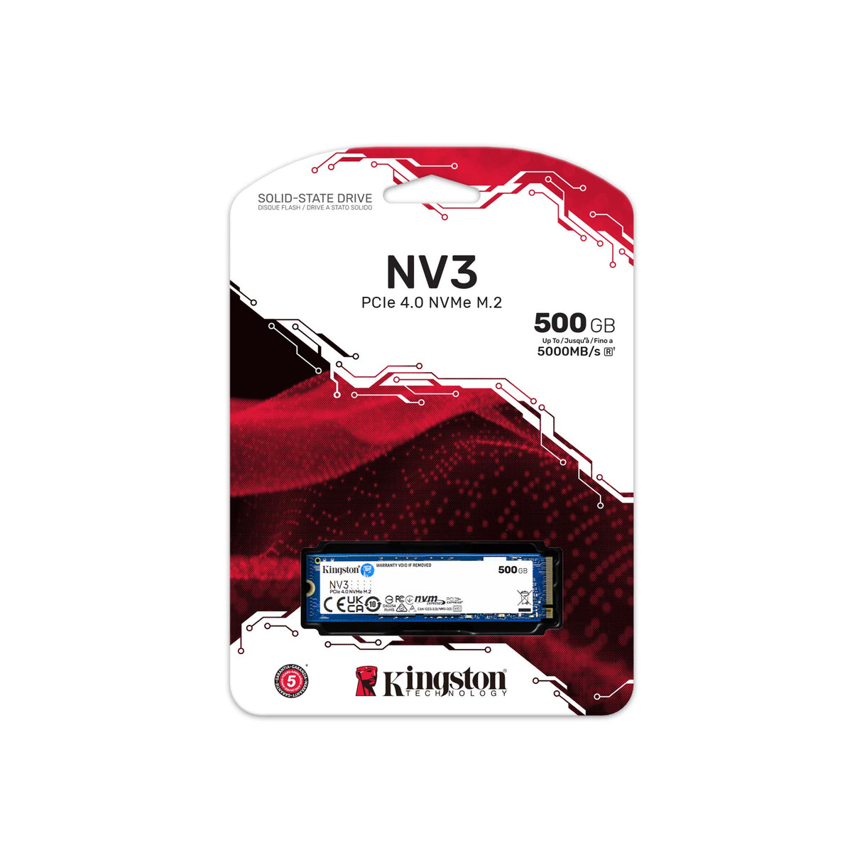 Kingston NV3 | 500GB M.2 2280 NVMe PCIe 4.0 SSD | Up to 3500MB/s Read | Fast, Reliable Storage Solution