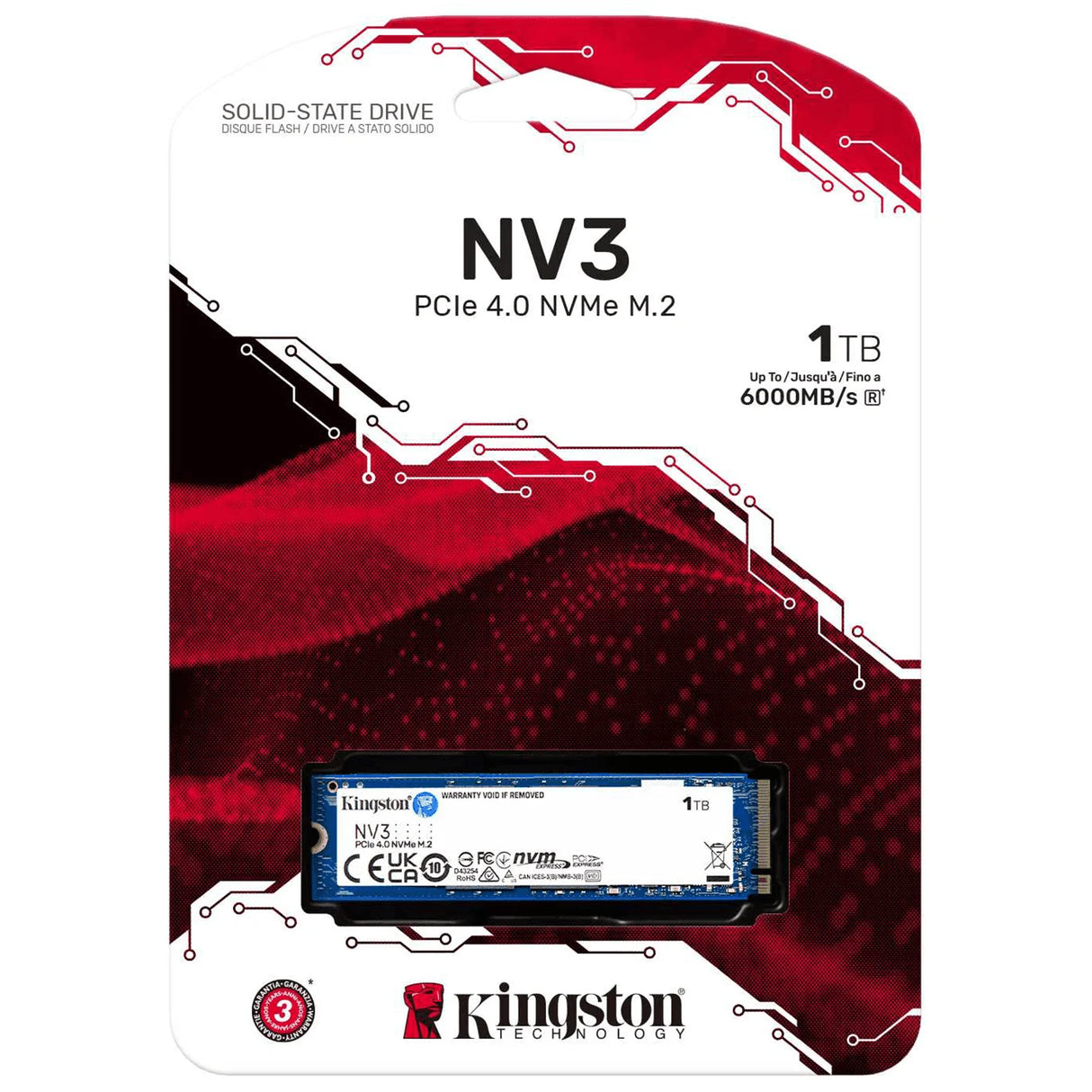 Kingston NV3 | 1TB M.2 2280 NVMe PCIe 4.0 SSD | Up to 3500MB/s Read | Reliable High-Speed Storage