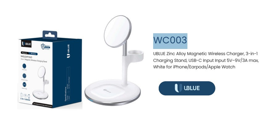 UBlue Magnetic Wireless Charging Stand (WC003) 3 IN 1
