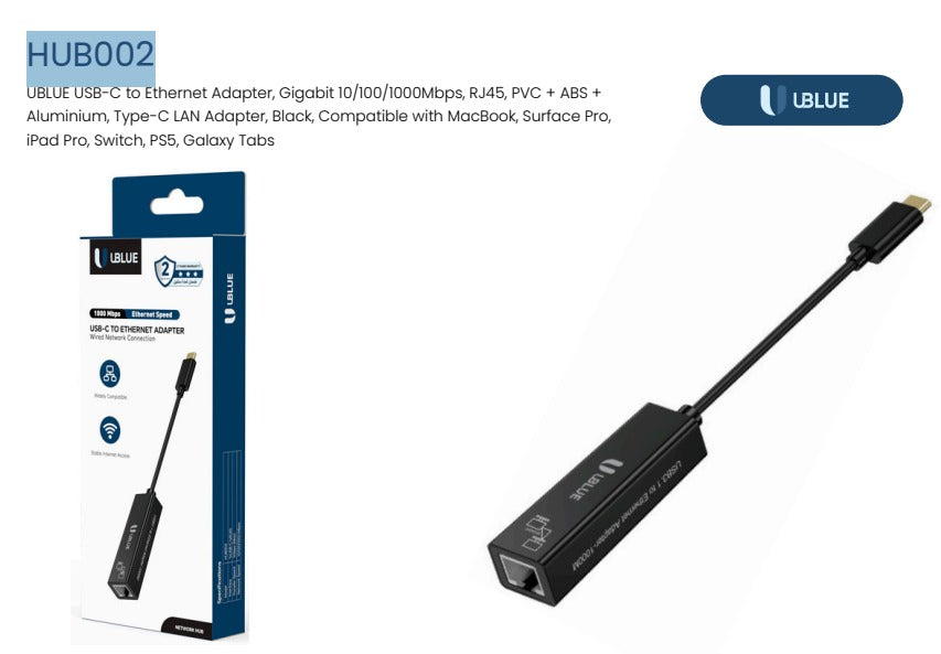 UBlue USB to Ethernet HUB (HUB002)