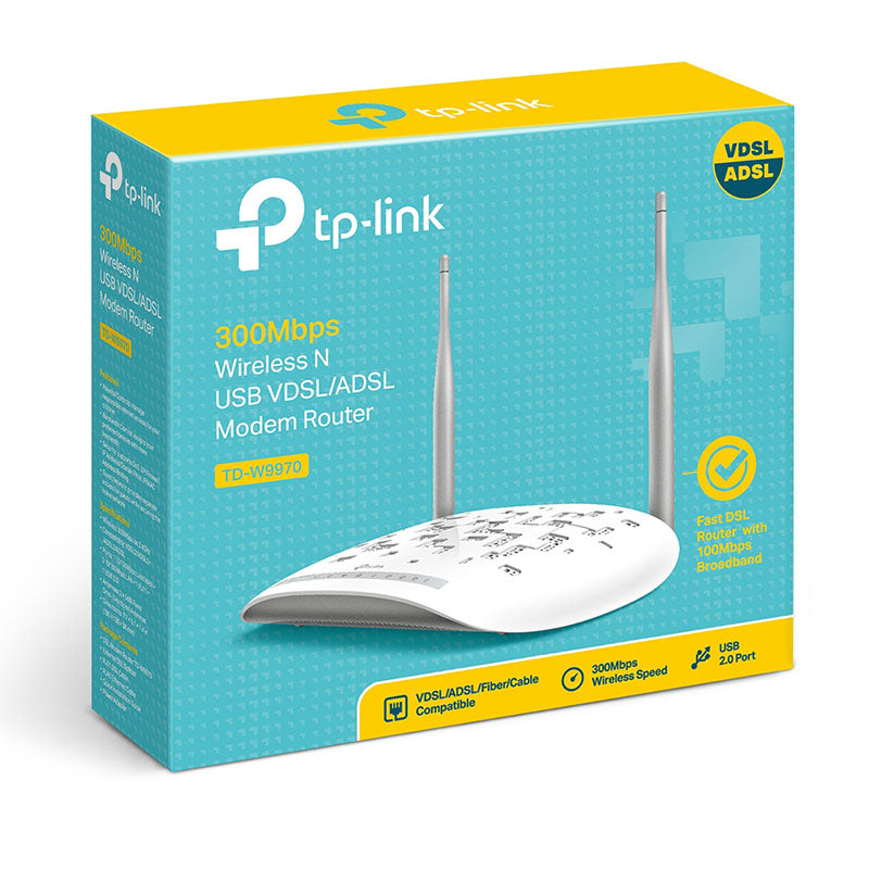 راوتر مودم TP-Link TD-W9970 Wi-Fi VDSL/ADSL بسرعة 300 ميجابت في الثانية