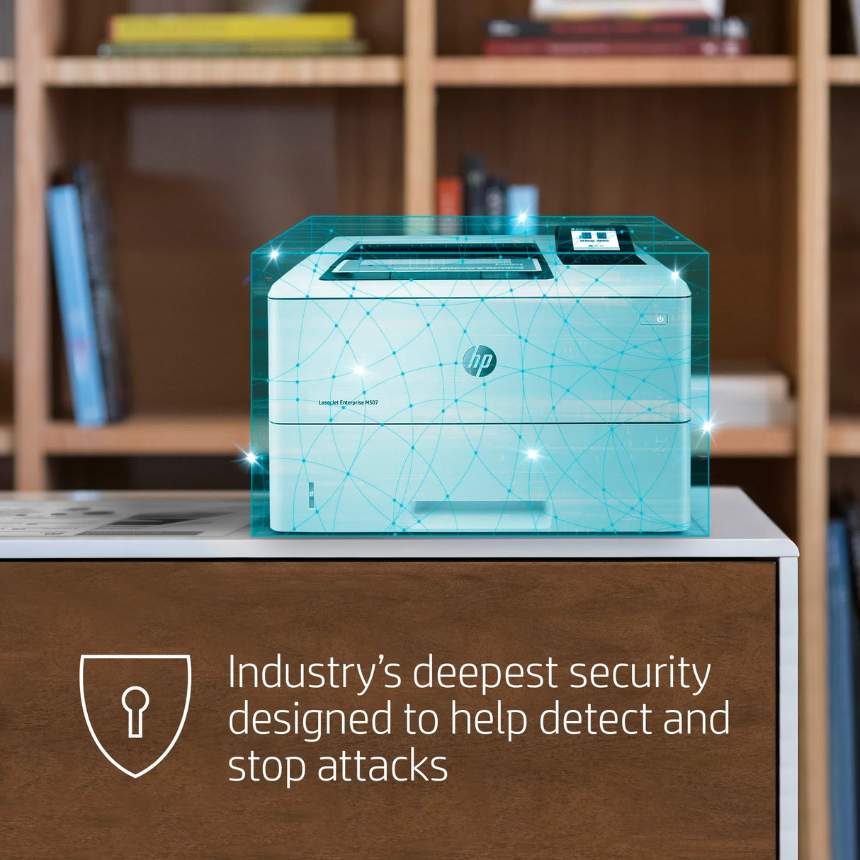 HP LaserJet Enterprise M507 printer with advanced security features for office use in KSA