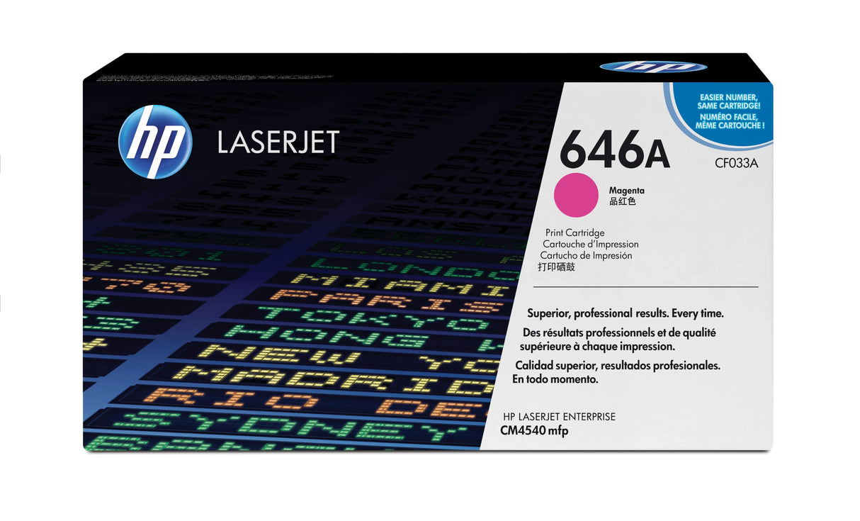 حبر HP الأصلي باللون الأرجواني 646A/CF033A لطابعات الليزر النفاثة/المؤسسات