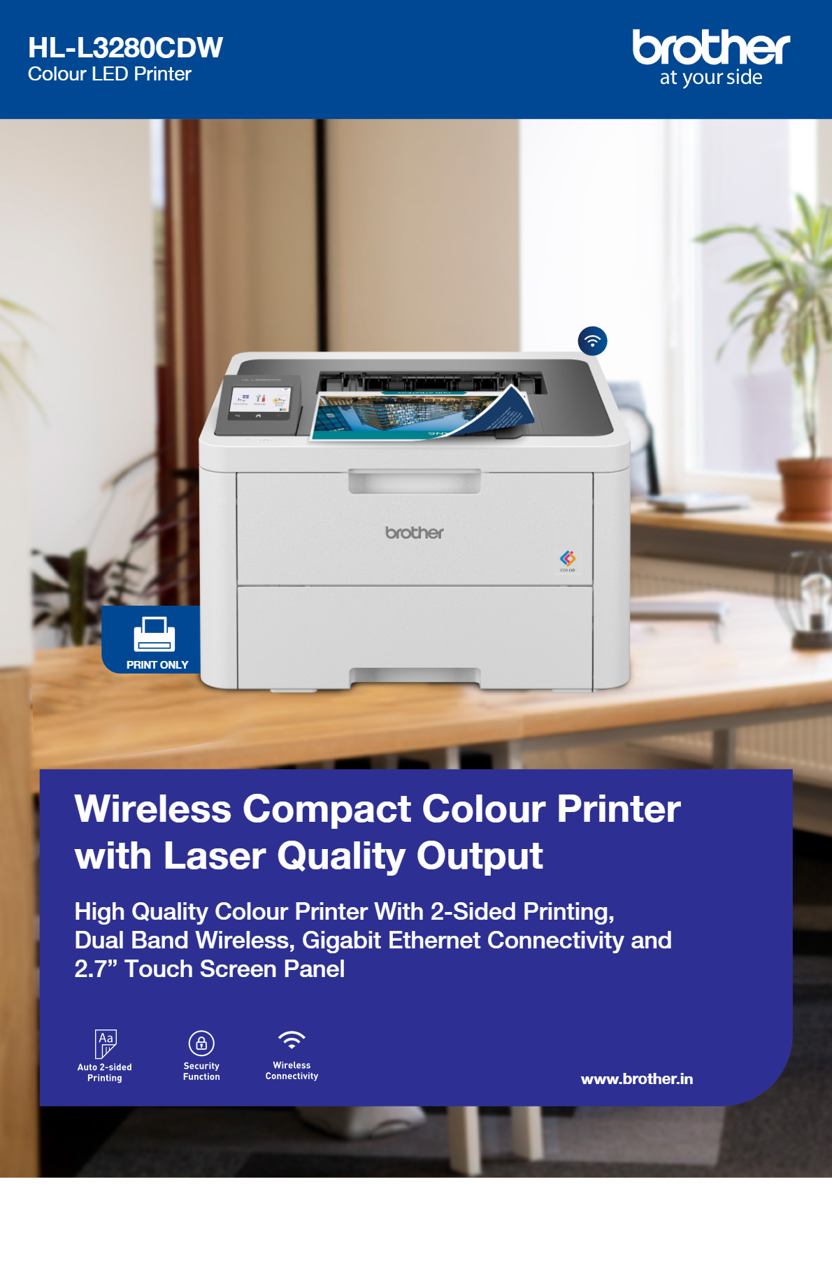 Brother Laser Printer Color HL-L3280CDW Wireless LED Printer