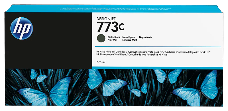 حبر HP الأصلي باللون الأسود غير اللامع 773C/C1Q37A D-JET Z660 775ML
