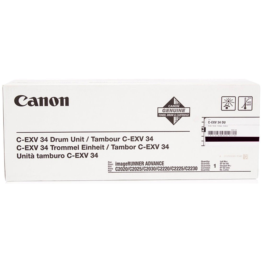 وحدة طبلة Canon الأصلية باللون الأسود GPR-36/C-EXV-34 IRC-2020/2025/C2220/C2225/C2230