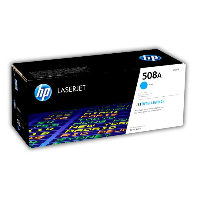 حبر HP الأصلي باللون السماوي 508A/CF361A لطابعات M553