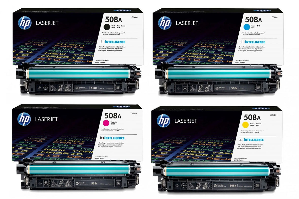 حبر HP أصلي Multipack 508A (CF360A CF361A CF362A CF363A) M553