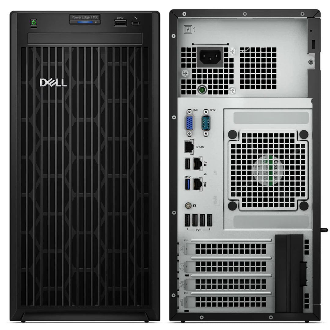 Dell PowerEdge T150 Tower Server | Intel Xeon E-2314 | 8GB ECC DDR4 | 1TB 7.2K SATA | iDRAC9 Basic | 3-Year NBD Warranty