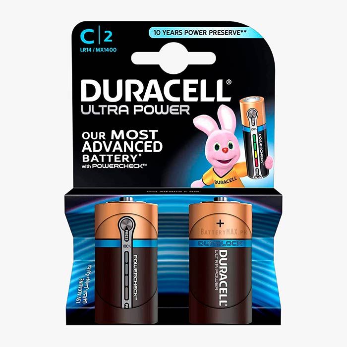 Battery duracell ultra c 1.5V 2pcs
