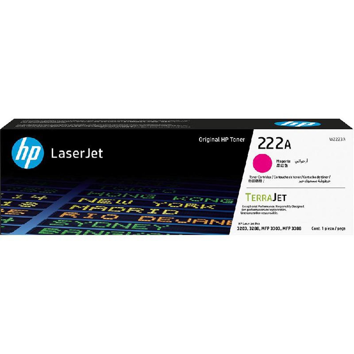 HP Toner Original 222A/W2223A Magenta 3203/3288/mfp 3303/mfp 3388  Yiled 1200 page