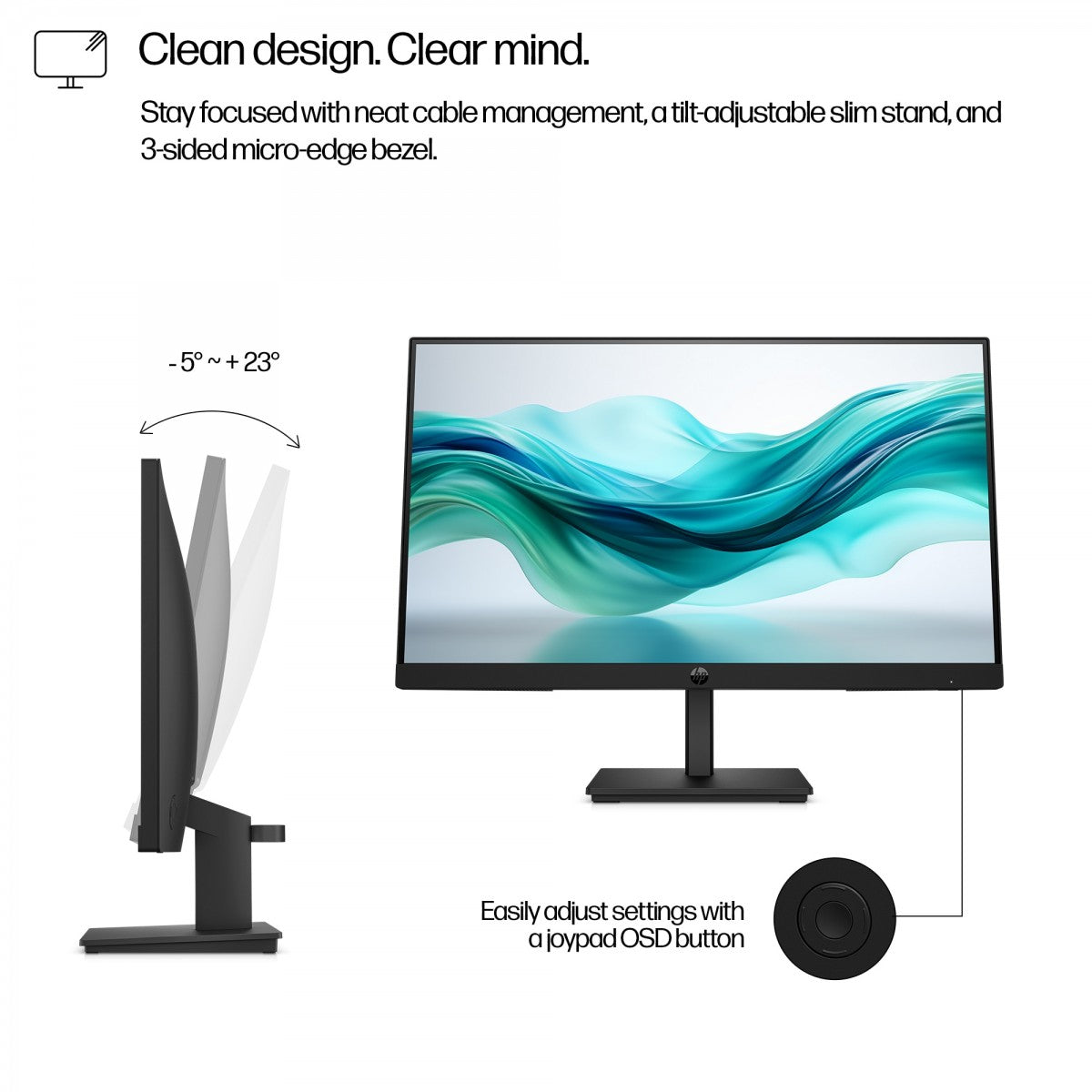 HP Series 3 Pro 322pf | 21.5" FHD IPS Monitor | 100Hz | HDMI, DisplayPort & VGA | Anti-Glare | Low Blue Light | 3-Year Warranty