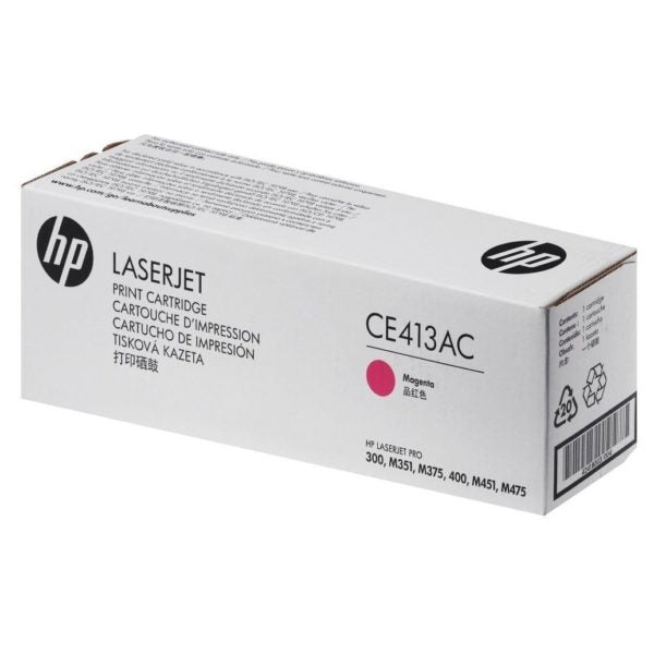 علبة حبر HP Toner Magenta 305AC/CE413AC باللون الأبيض