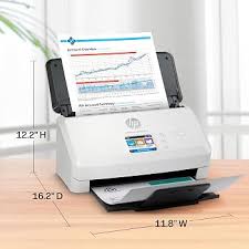 ماسح ضوئي HP ScanJet Pro N4000snw1 (6FW08A)، ألوان مزدوج الوجهين بحجم A4، 40 صفحة في الدقيقة/80 صورة في الدقيقة، دقة 600 نقطة في البوصة، وحدة تغذية تلقائية للمستندات سعة 50 ورقة، USB 3.0، Wi-Fi، Ethernet، شاشة لمس مقاس 2.8 بوصة