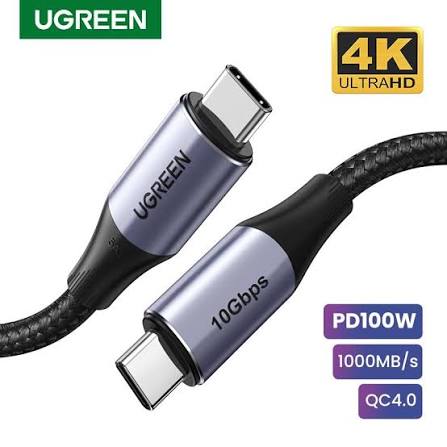UGreen USB 3.1 Type C Male to Type C Male Cable Nickel Plating Aluminium Shell 1.5m (Gray)