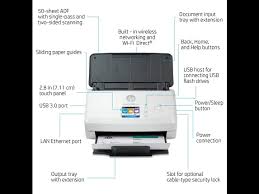 ماسح ضوئي HP ScanJet Pro N4000snw1 (6FW08A)، ألوان مزدوج الوجهين بحجم A4، 40 صفحة في الدقيقة/80 صورة في الدقيقة، دقة 600 نقطة في البوصة، وحدة تغذية تلقائية للمستندات سعة 50 ورقة، USB 3.0، Wi-Fi، Ethernet، شاشة لمس مقاس 2.8 بوصة