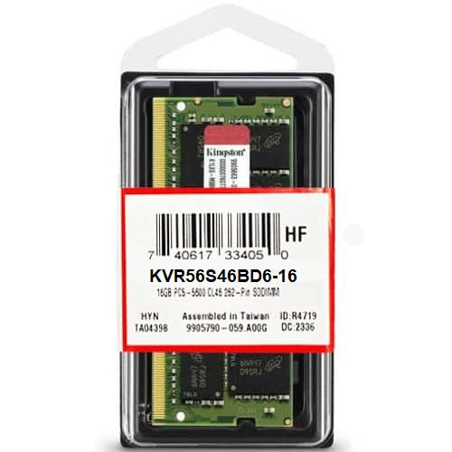 Kingston RAM DDR5 SO-DIMM 16GB 5600MT Laptop | KVR56S46BD6-16 |