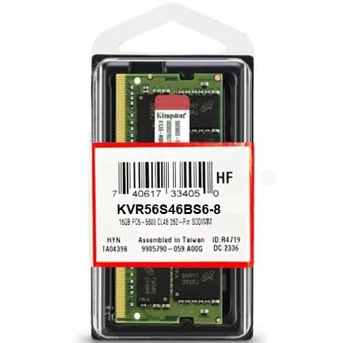 Kingston RAM DDR5 SO-DIMM 8GB 5600MT Laptop | KVR56S46BS6-8 |