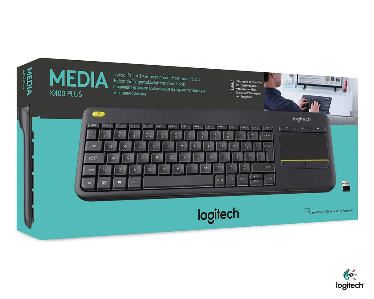 Logitech K400 Wireless Touch Keyboard – Built-in Touchpad & Compact Design