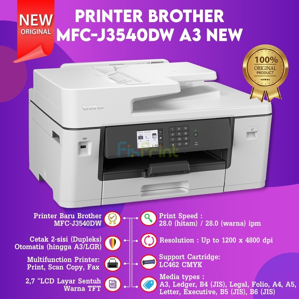Brother Printer MFC-J3540DW -Print, Scan, Copy, Fax Duplex