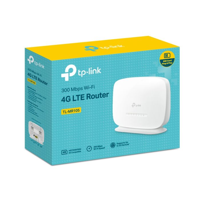 راوتر TP-Link TL-MR105 اللاسلكي بسرعة 300 ميجابت في الثانية بتقنية 4G LTE