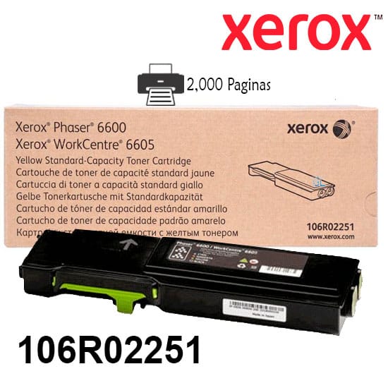Xerox Toner Original Yellow 106R02251 STD-6600/6605