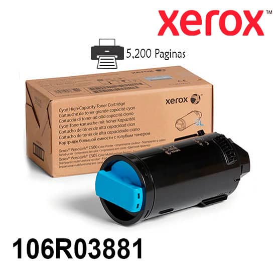 Xerox Toner Original Cyan 106R03881 HC-C500/C505