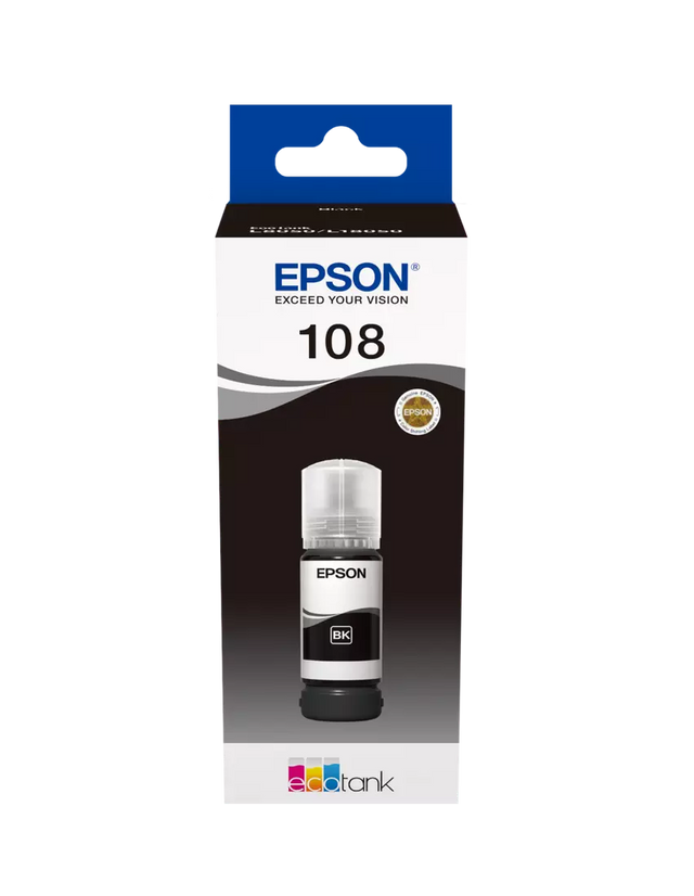 Epson Original Ink Black 108 C13T09C14A 70ml EcoTank L8050/L18050 - S-Tech
